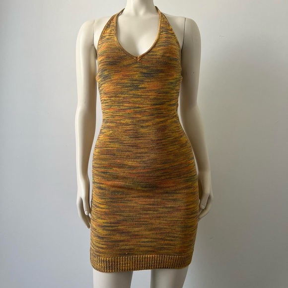 Knit Halter Mini Bodycon Dress - Picture 2 of 9